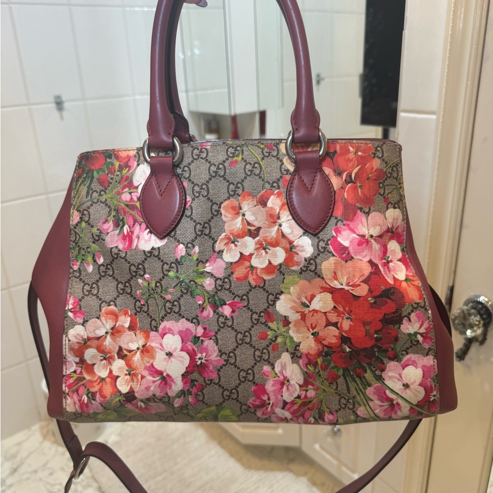Authentic Gucci floral tote